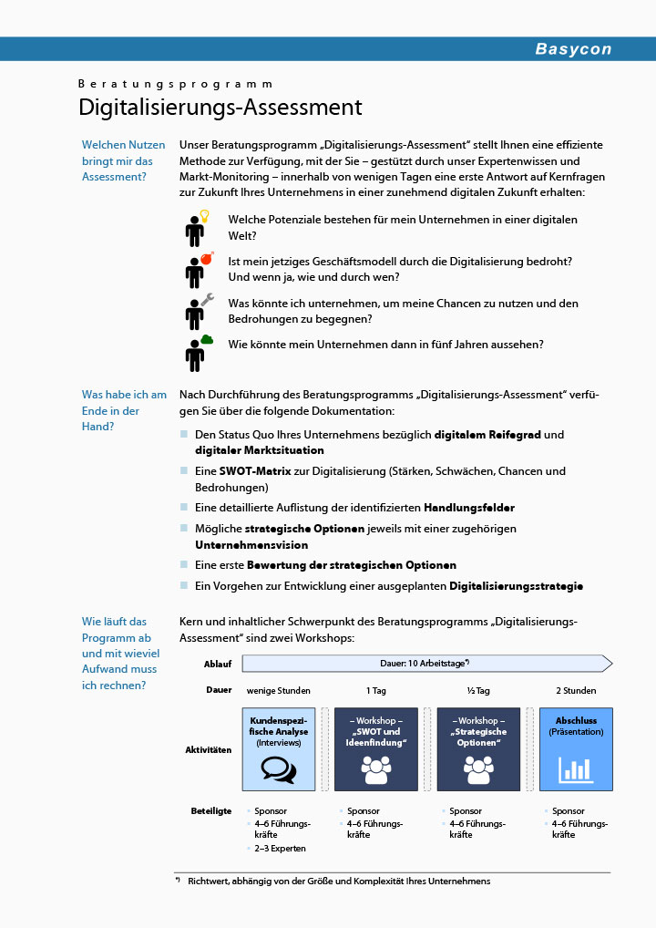 Beratungsprogramm Digitalisierungs-Assessment für Banken und Versicherungen