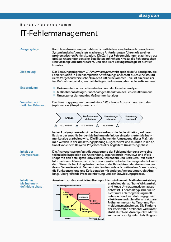 Beratungsprogramm IT-Fehlermanagement